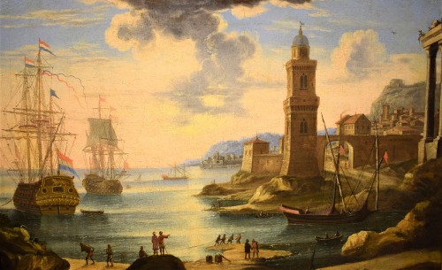 Tableaux et dessins Tableaux XVIIIe siècle - Scène portuaire - Orazio Grevenbroeck ( 1670-1743)